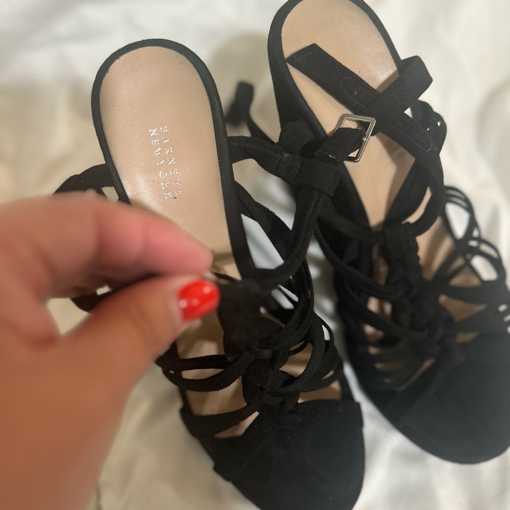 Black Strappy Heels by Barneys New York
